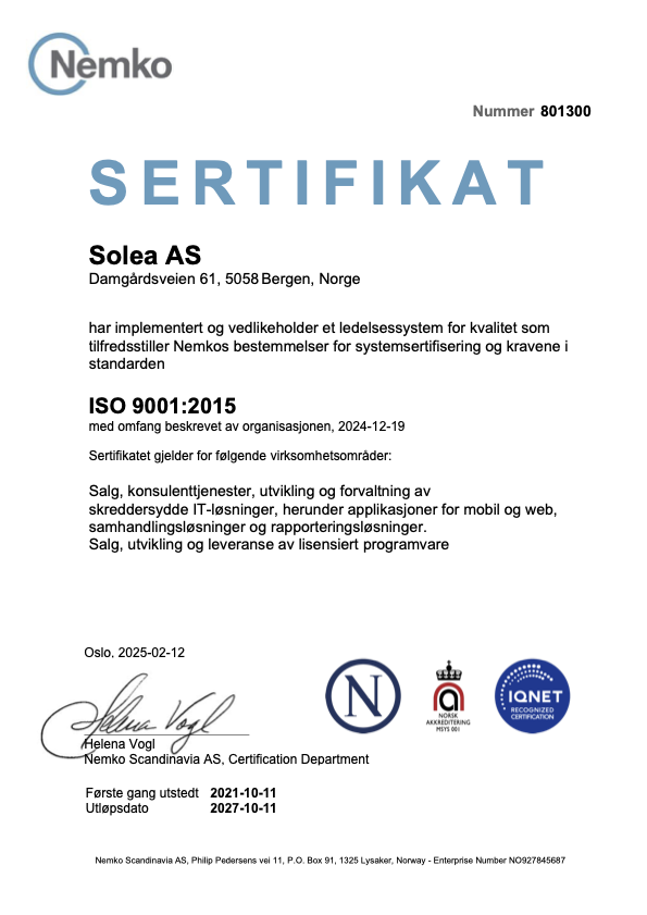 Solea-iso-9001-no